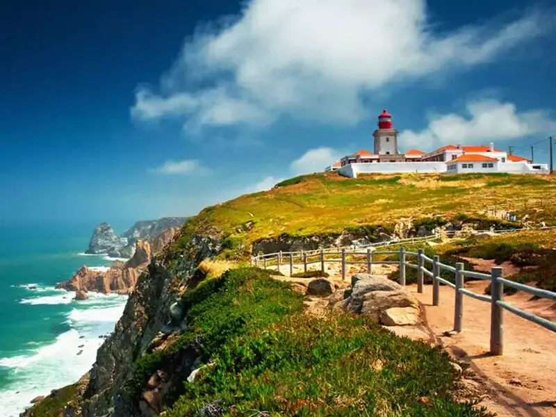 Cabo da Roca view with the lighthouse Sintra