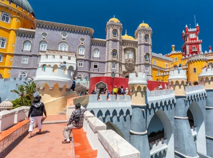 View from one of the walls of Pena Palace in Sintra